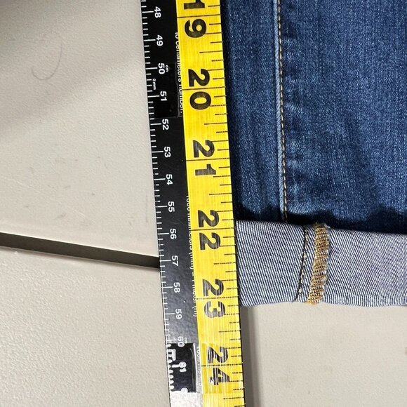 Grace In LA Easy Fit Jeans Womens 31 Blue Stretch Denim Distressed Cropped Capri - Picture 14 of 16